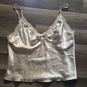 Silk Lace Trim Cami Top